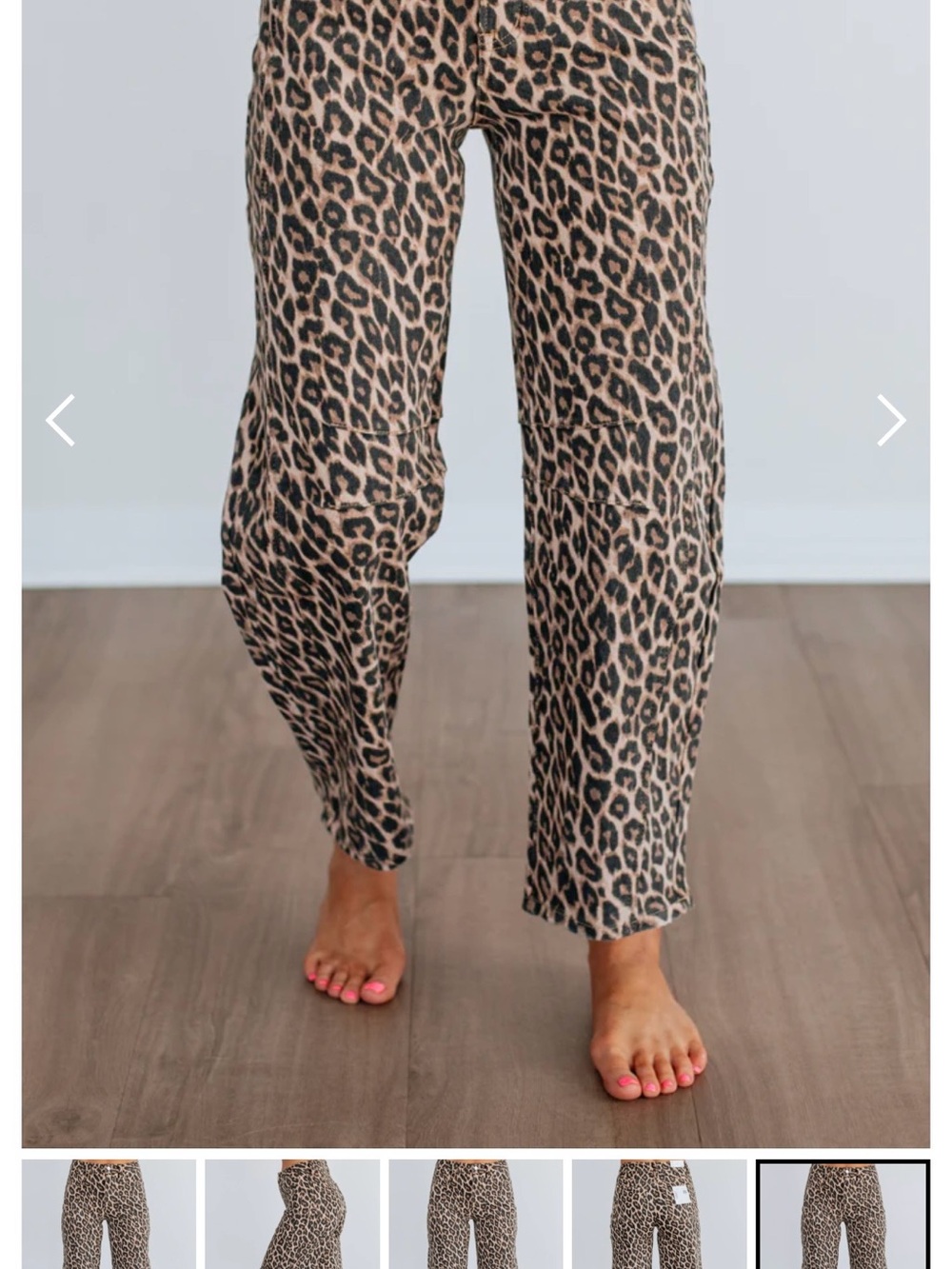 Verve Leopard Print Barrel Leg Jeans
